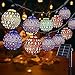 Produktbild NLNEY LED Solar Marokkanische Goldener Kugeln Lichterkette Aussen , 7M 50er Lichterketten Außen, 8modi Solar Wasserdicht Lichter Beleuchtung für Garten, Terrasse, Hof, Haus, Festival
