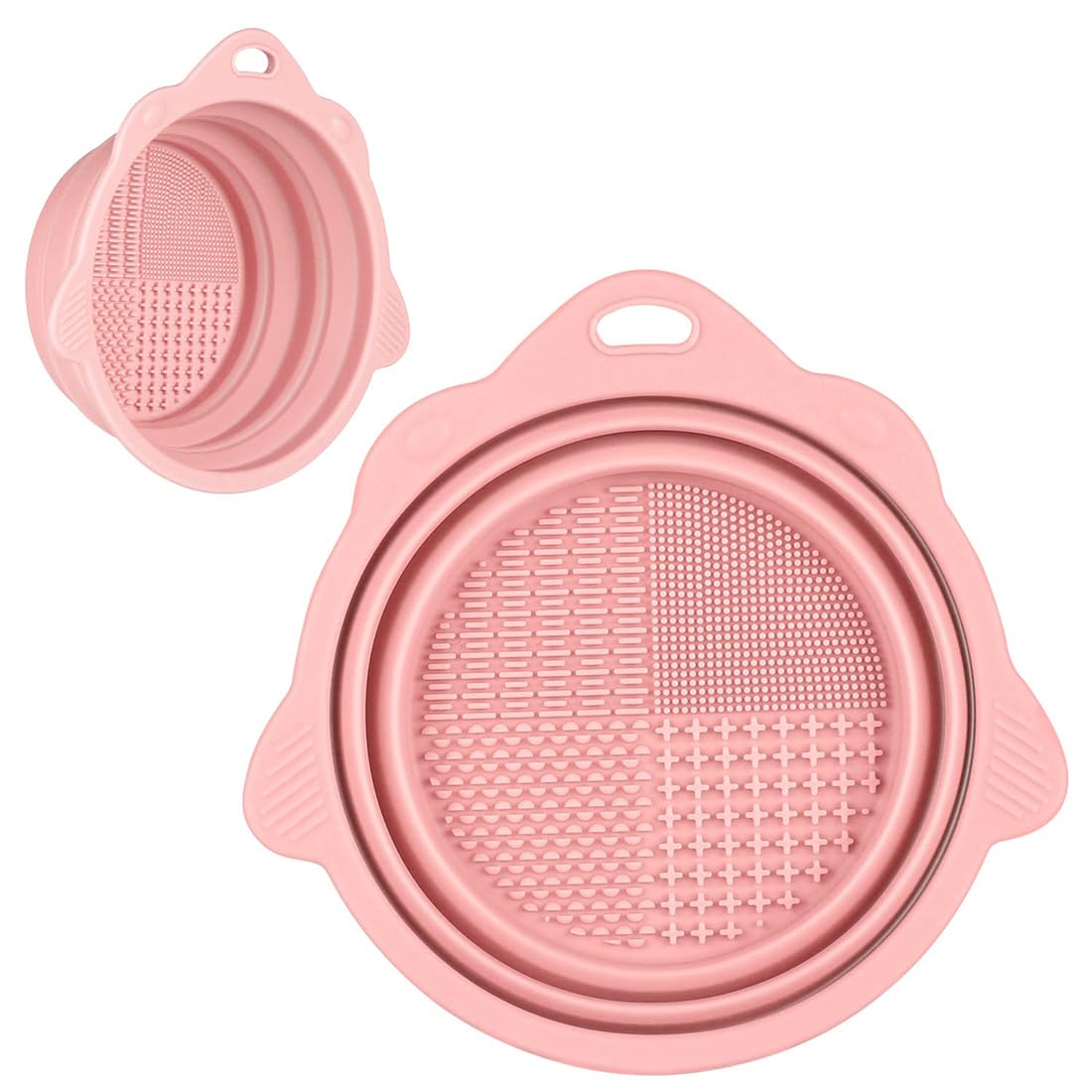 Almohadilla de silicona para limpieza de brochas de maquillaje plegable portátil
