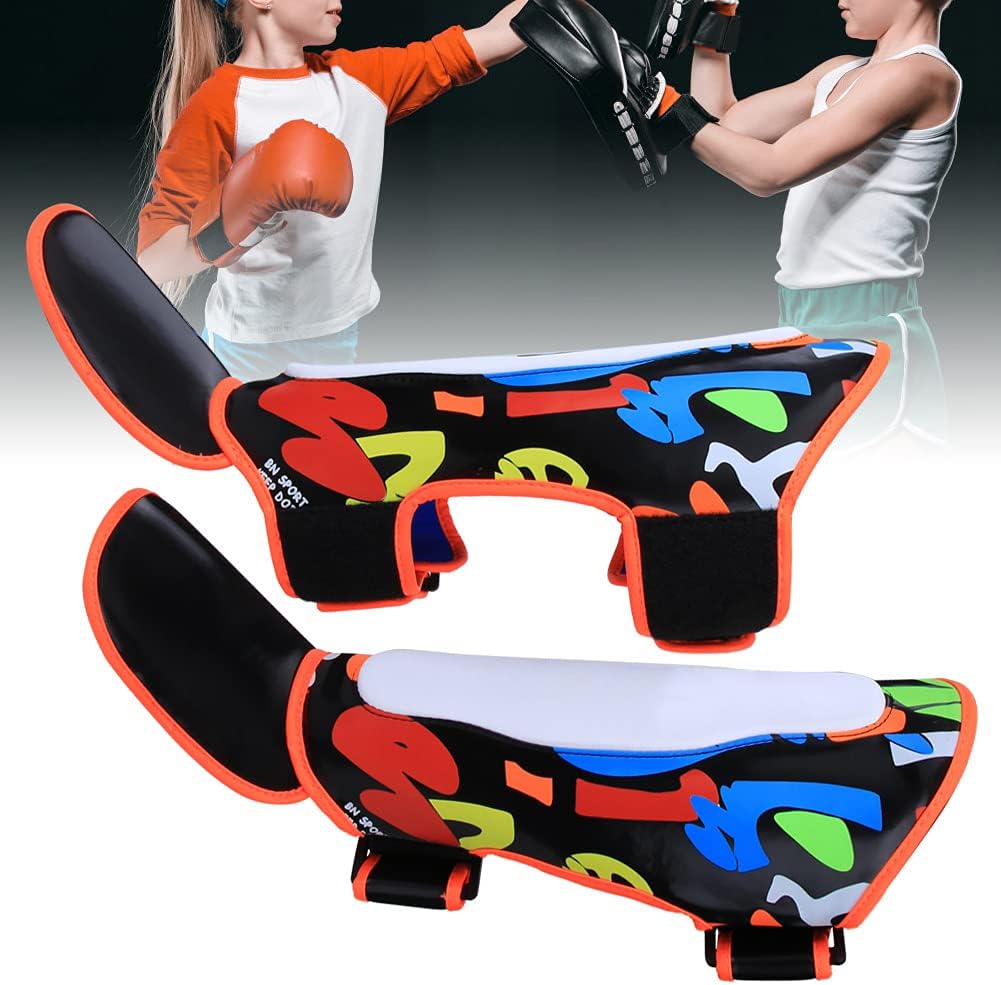 Children Leg Protector High Elastic Shin Guards for Boxing Muay Thai Training S Size (Graffiti-Black)