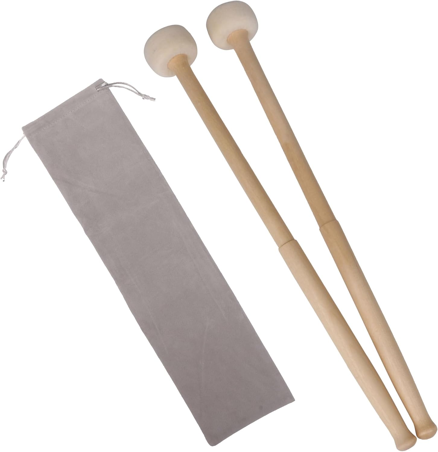 Bstinay 14インチ メープルハンドル マレット ティンパニスティック 多目的フェルトマレット 2個パック