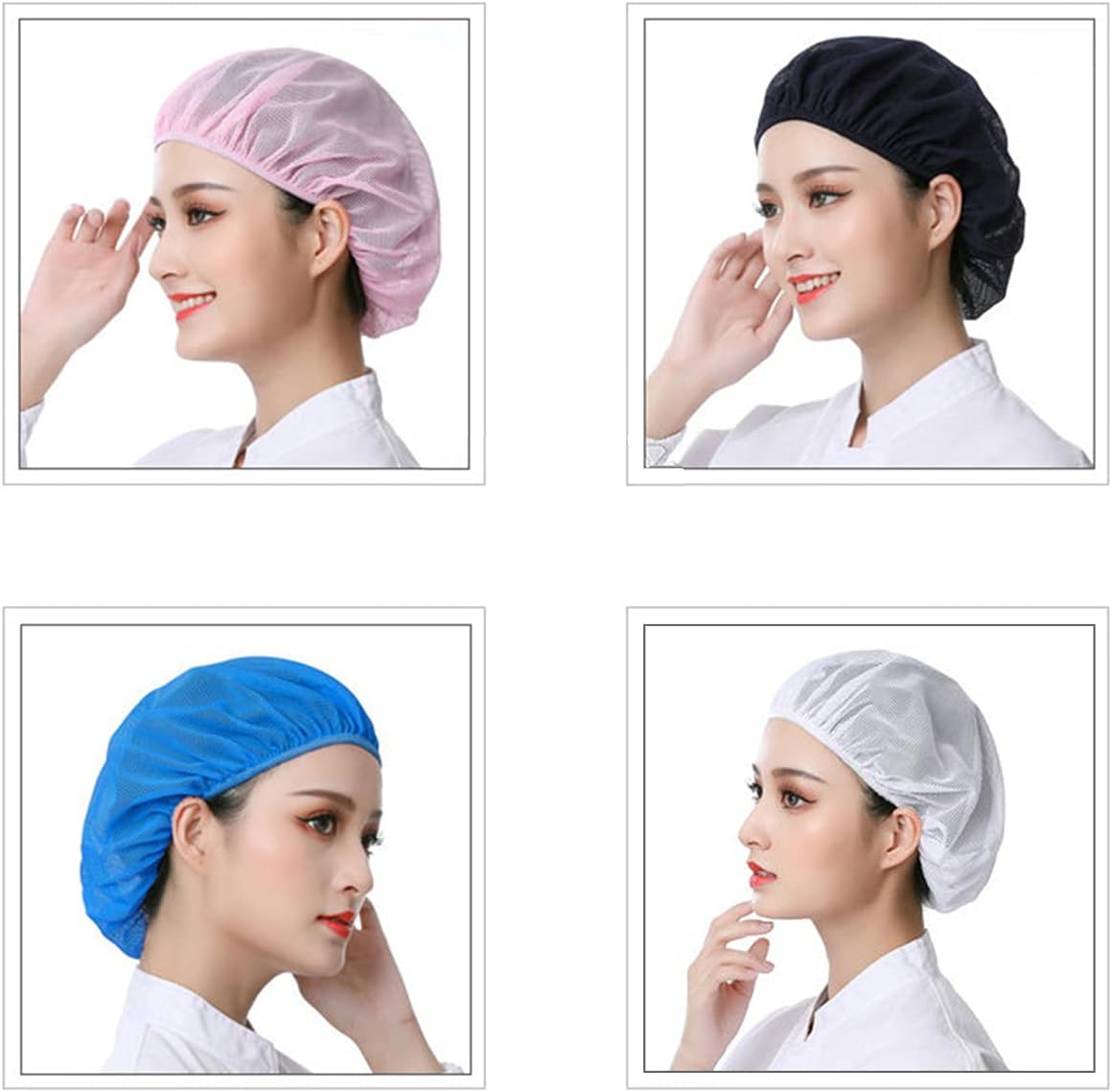 DXYAKY 6pcs Unisex Elastic Chef Hat Kitchen Cooking Hat Food Service Hair Nets Adjustable Mesh Cap - Image 6