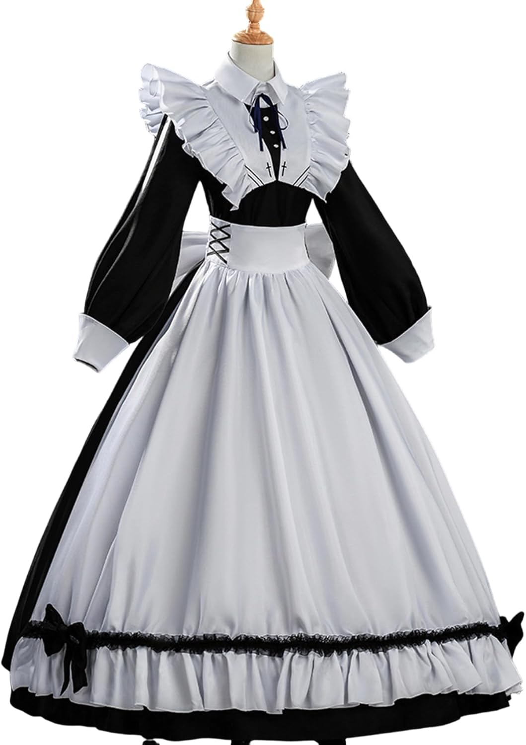 Women's Yuuki Sorimachi Cosplay Yushi Ukai Costume Shirt Dress Apron Lolita Skirt Headwear Wig for Halloween - Image 2
