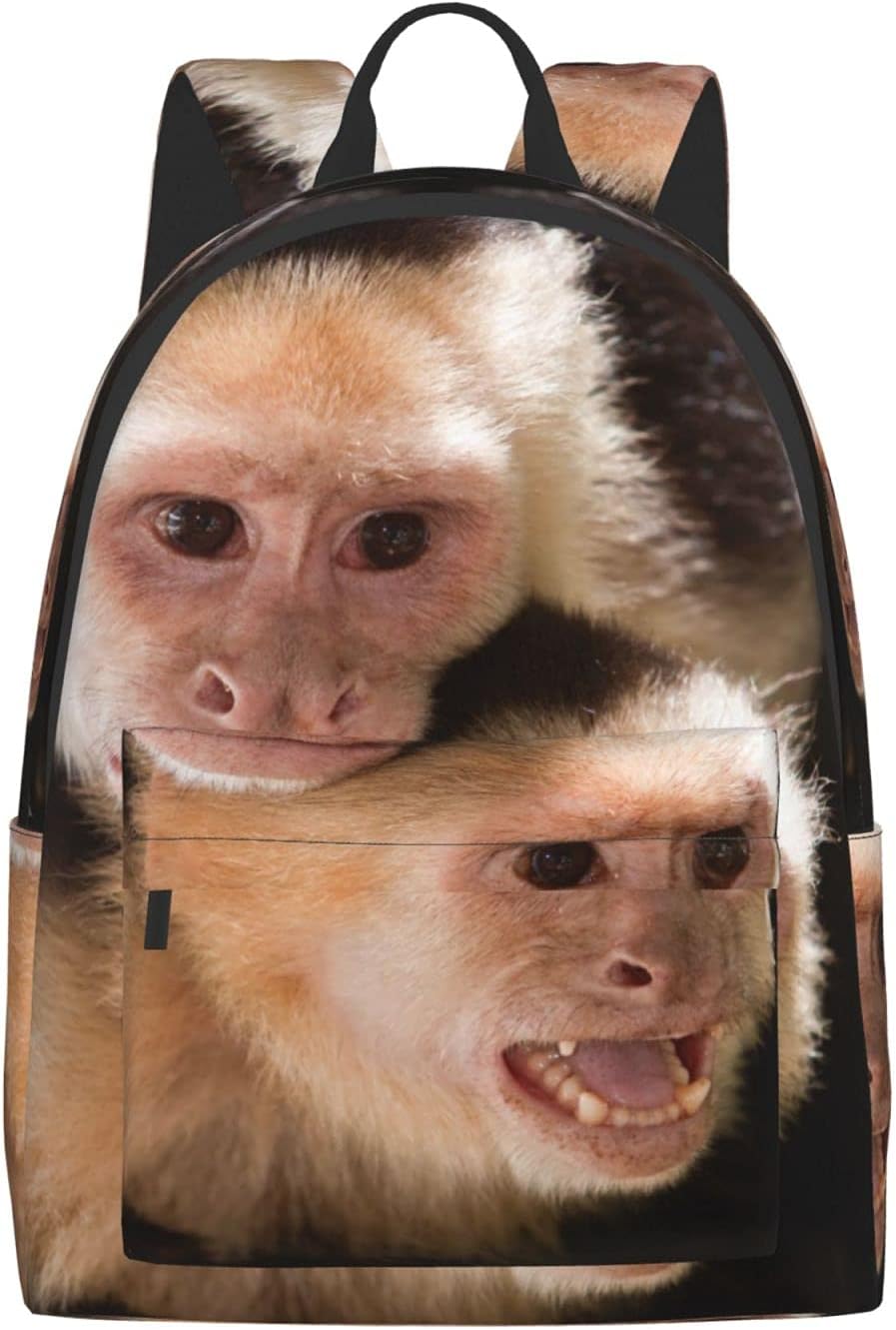 16 inch backpack 3D Animals Two Capuchin Monkey Laptop Backpack Full Print School Bookbag Shoulder Bag for Travel Daypack