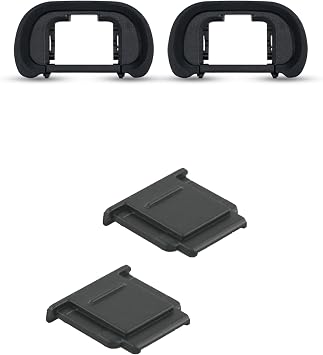 JJC 2-Pack FDA-EP18 Eyecup Eyepiece Eye Cup & FA-SHC1M Hot Shoe Cover Cap for Sony A7 A7II A7 II A7III A7 III A7R A7RII A7R II A7RIII A7R III A7RIV A7R IV A7S A7SII A7S II A9 A99II A99 II A58 Cameras