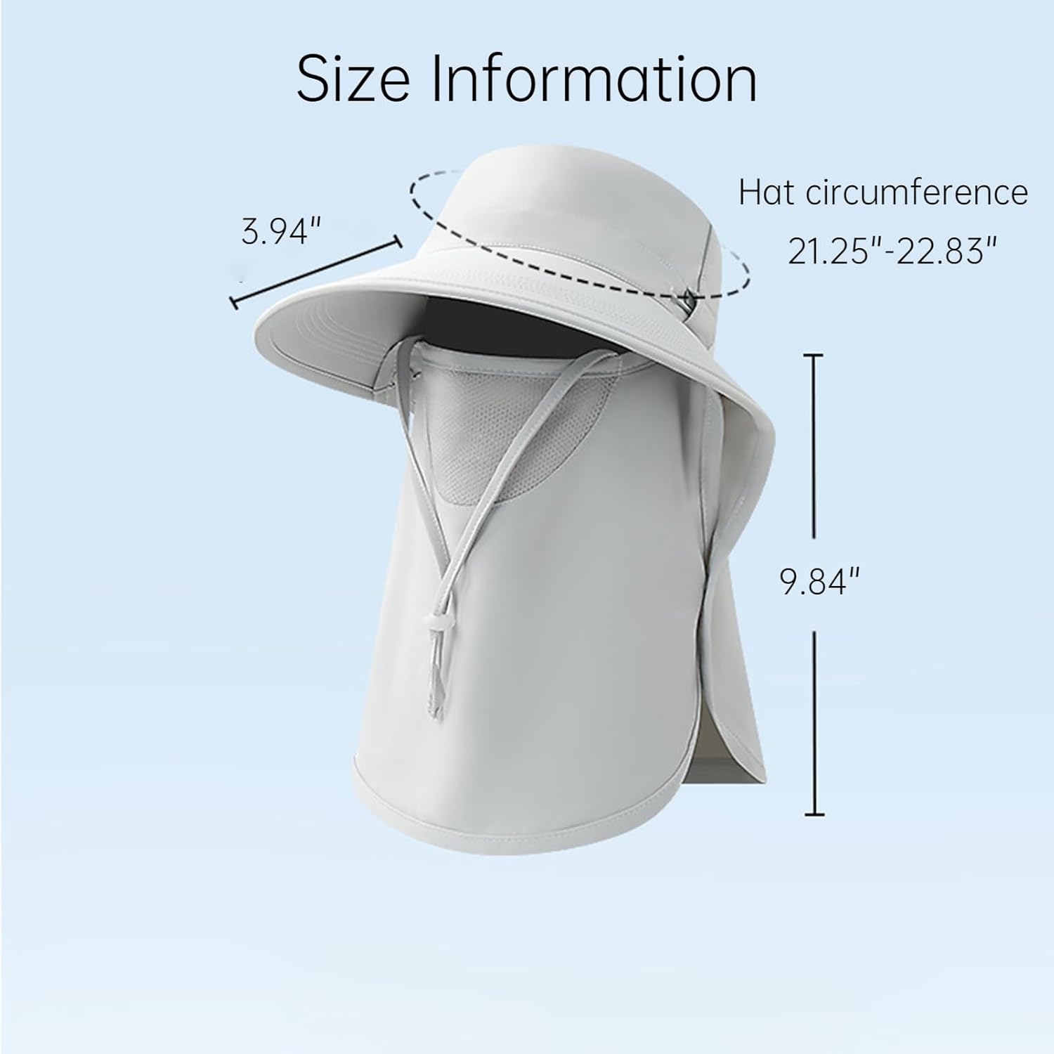 Summer Hat Fishing Hat Breathable Wide Brim UV Face Cover UPF 50+ Summer Face Covering Sun Hats for Women, - Image 5