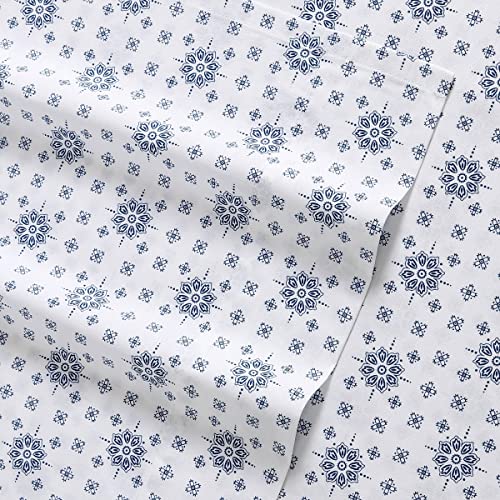 Wrangler - Twin Xl Sheets, Percale Cotton Cooling Sheets, Lightweight & Moisture-Wicking Home Bedding Set (Bodie Foulard Navy, Twin Xl) #TOP2