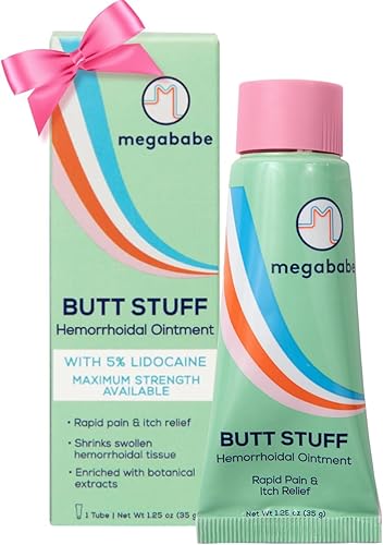 Megababe Ungüento hemorroidal con lidocaína al 5% Alivio rápido del dolor y la picazón Encoge el tejido hemorroidal hinchado 1.25 oz