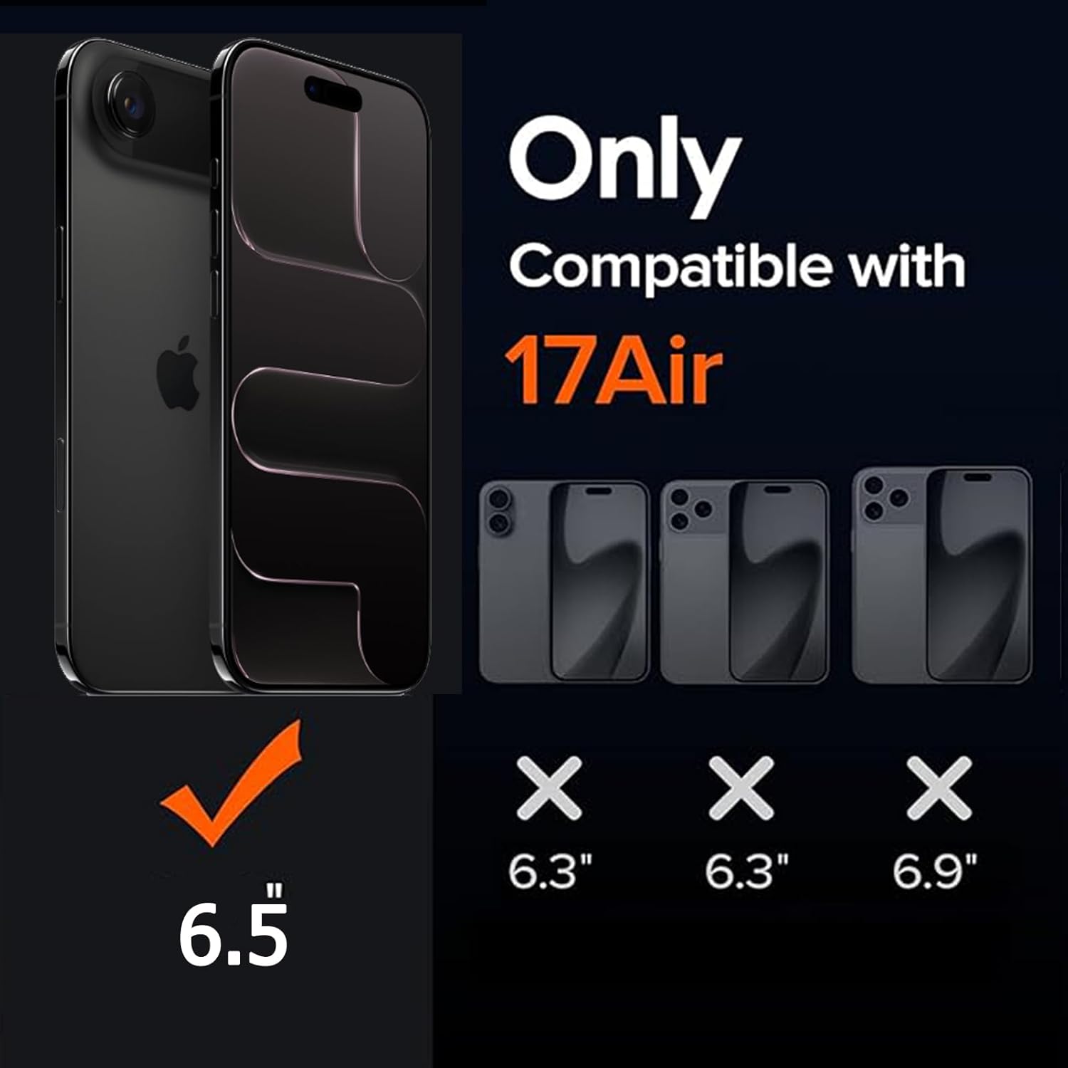 Battery Case for iPhone Air, Upgraded 12000mAh Protective Charging Case with Wireless Charging Compatible with iPhone 17 Air (6.5 inch) Rechargeable Battery Pack Charger Case with Carplay (Black)