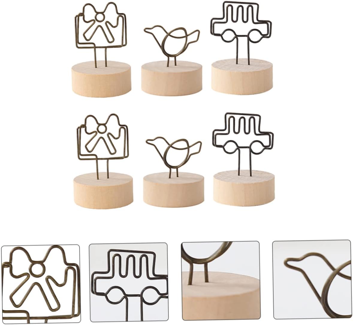 Artibetter 6pcs Quality Note Holder Memo Clips Photo Holders Photo Clips for Desktop Creative