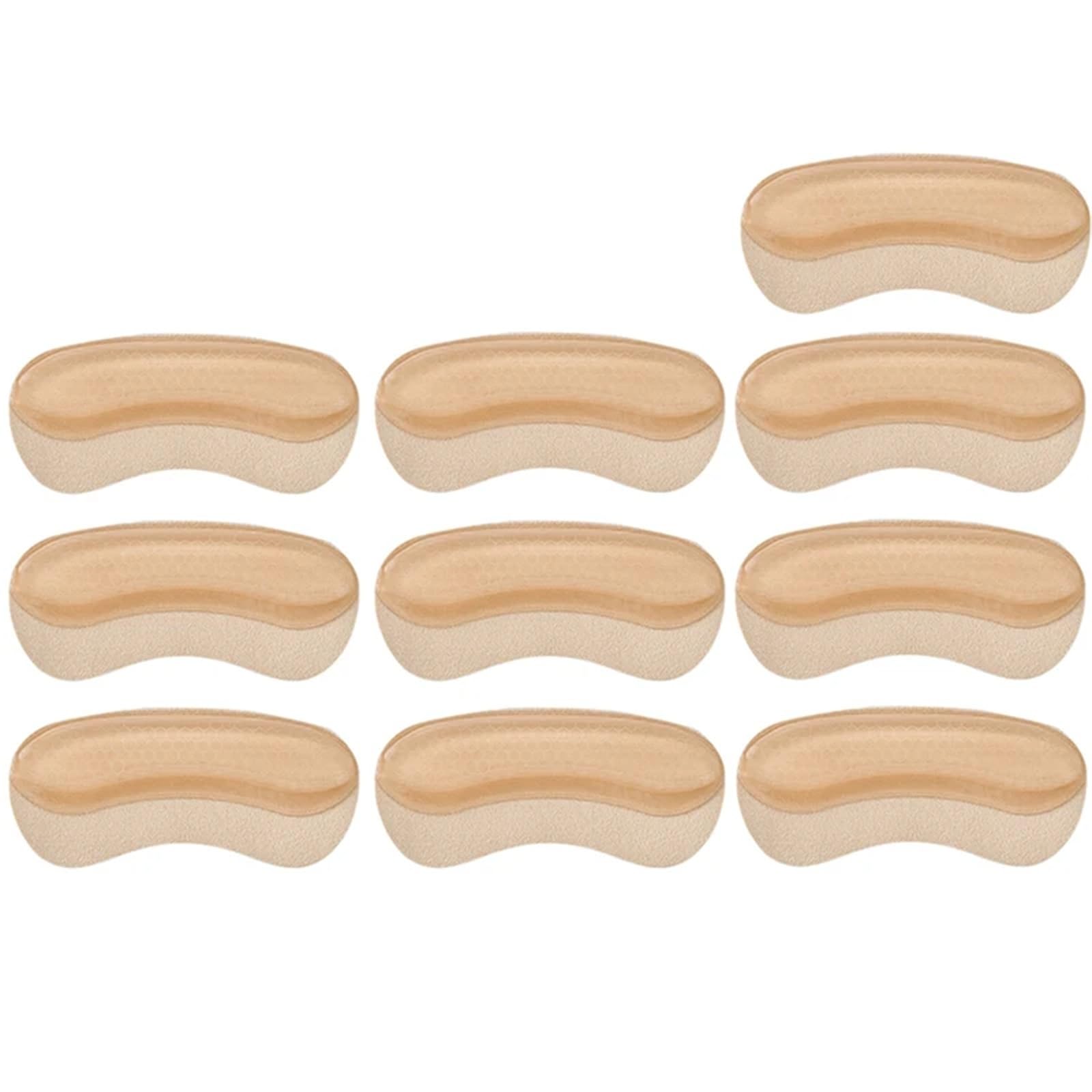Hackenpolster Schuhe Silikon-Fersenaufkleber, Fersenschutz, Einlegesohlen, Größe anpassen, selbstklebende, rutschfeste Schuhpolster, Schmerzlinderung, Fußpflege-Einsatz(Beige-10Pcs)