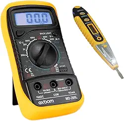 Multímetro Digital Profissional com Caneta Detectora de Voltagem e Corrente – Alta Precisão, Display LCD Iluminado, Funções Múltiplas para Uso Doméstico e Automotivo