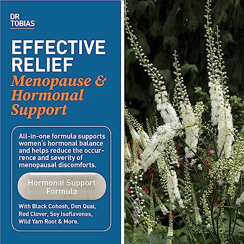 Image of Dr. Tobias Menopause Relief with Black Cohosh, Soy Isoflavones, Don Quai, Hot Flash & Night Sweats Relief for Women, Non-GMO Menopause Supplements for Women, 60 Capsules, 30 Servings