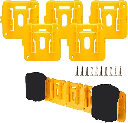 Crivnhar Paquete de 5 soportes de batería compatibles con Dewalt de 20 V, soporte de muelle para DCB200 DCB201 DCB202 DCB203 DCB204 (con 10