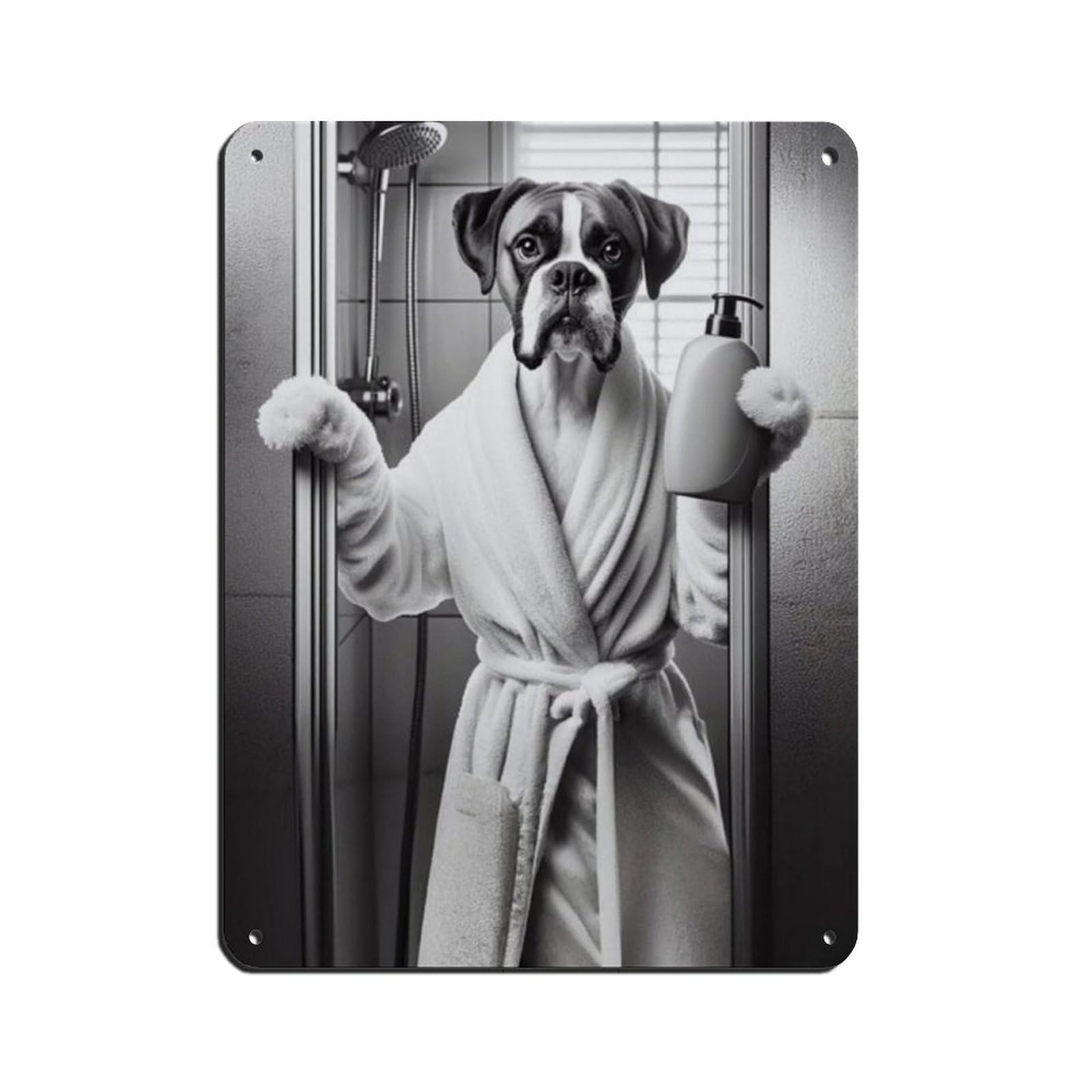 Lxwnze 30L X 40W Cm Boxer, Bathroom Art Poster Retro Poster Metal Tin Sign Chic Art Retro Iron Painting Bar People Cave Cafe Family Garage Poster Wall Decoration 12X16inch(30X40cm)
