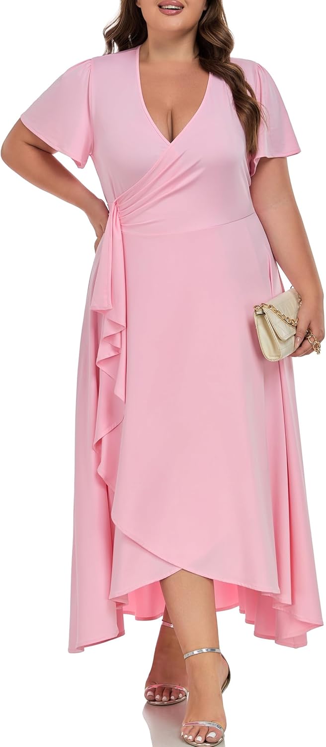 Carrdc Plus Size Dresses for Curvy Women Short Sleeve Summer Dress - Image 3