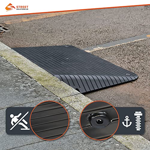 4" Rise Threshold Ramps For Wheelchair, Mobility Scooter, Car Ramps, Curb Ramp At Home With Doorway Step, Stairs And Driveway. Non Slip Wheelchair Ramp Manufactured From Rubber Is Portable #TOP2
