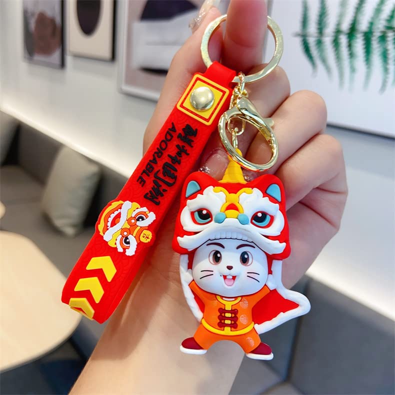 Amazon.co.jp: お正月、中国風、ウサギのライオン退治、招き猫自動車