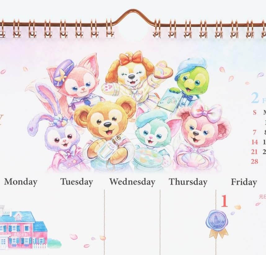 Amazon | ダッフィー＆フレンズ 壁掛けカレンダー 2027年（令和9年