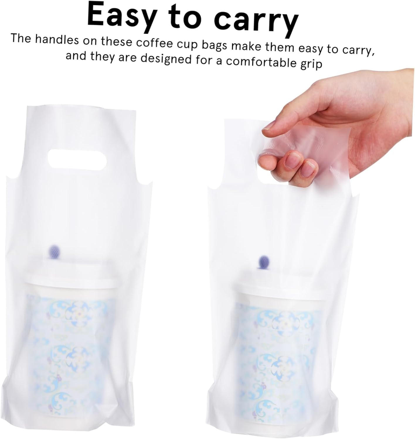 Homoyoyo 500Pcs Portable Beverage Bags Sturdy Liquid Carrier for Takeout Coffee Cup Holders for Shops Gatherings Packaging