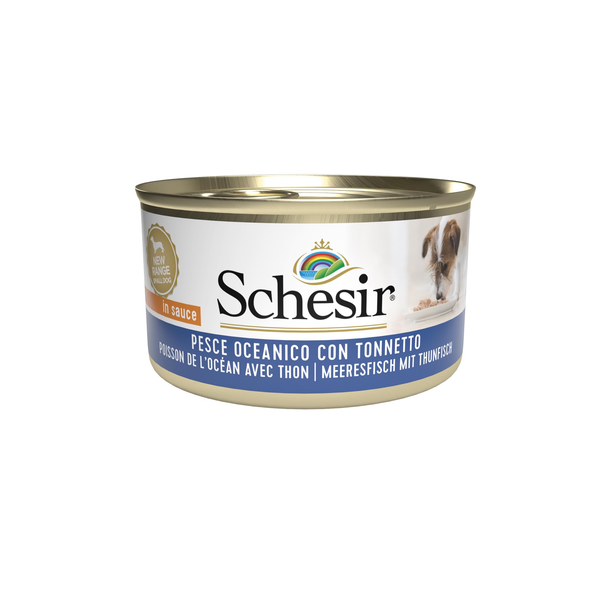 Schesir, Alimento Húmedo para Perros Adultos con Pescado Oceánico Y Tonito, En Suave Gelatina (24 Latas De 85 G)