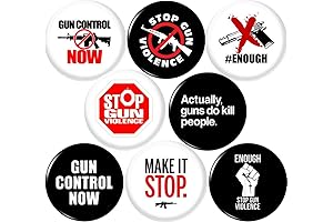 Support Gun Control: A Set of 8 x 1" STOP GUN VIOLENCE Pin Button Badges