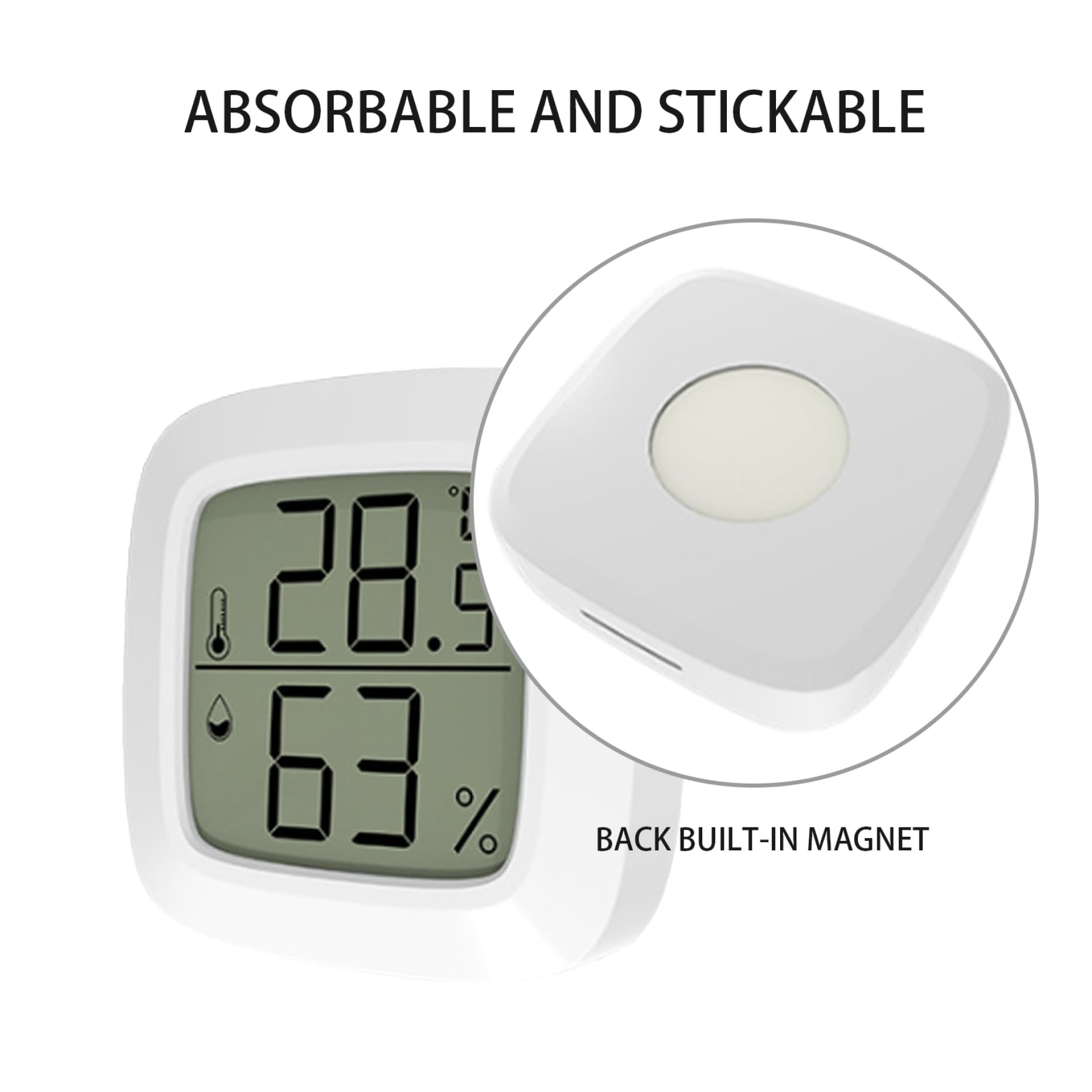 Hygromètre Thermomètre EEEKit - Lot De 5 - Mesure Humidité Et Température Intérieure - LCD Noir