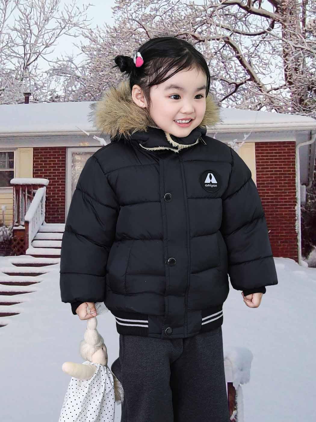 Toddler Winter Thick Hooded Down Jacket Warm Snow Fleece Jackets Baby Boys Girls Outdoor Coat Outwear - Image 3