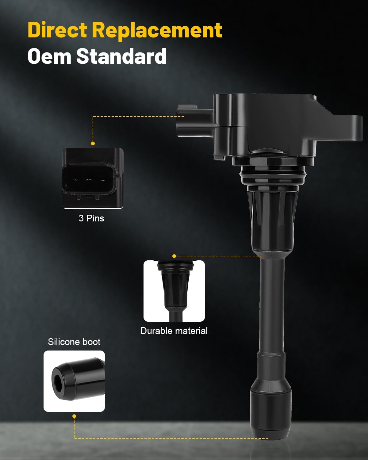 OCPTY Set of 4 Ignition Coil Pack for INFINITI for Nissan for Suzuki for Q70 for Q70L for Frontier for NP300 for NP300 Frontier for Sentra Replace for UF549