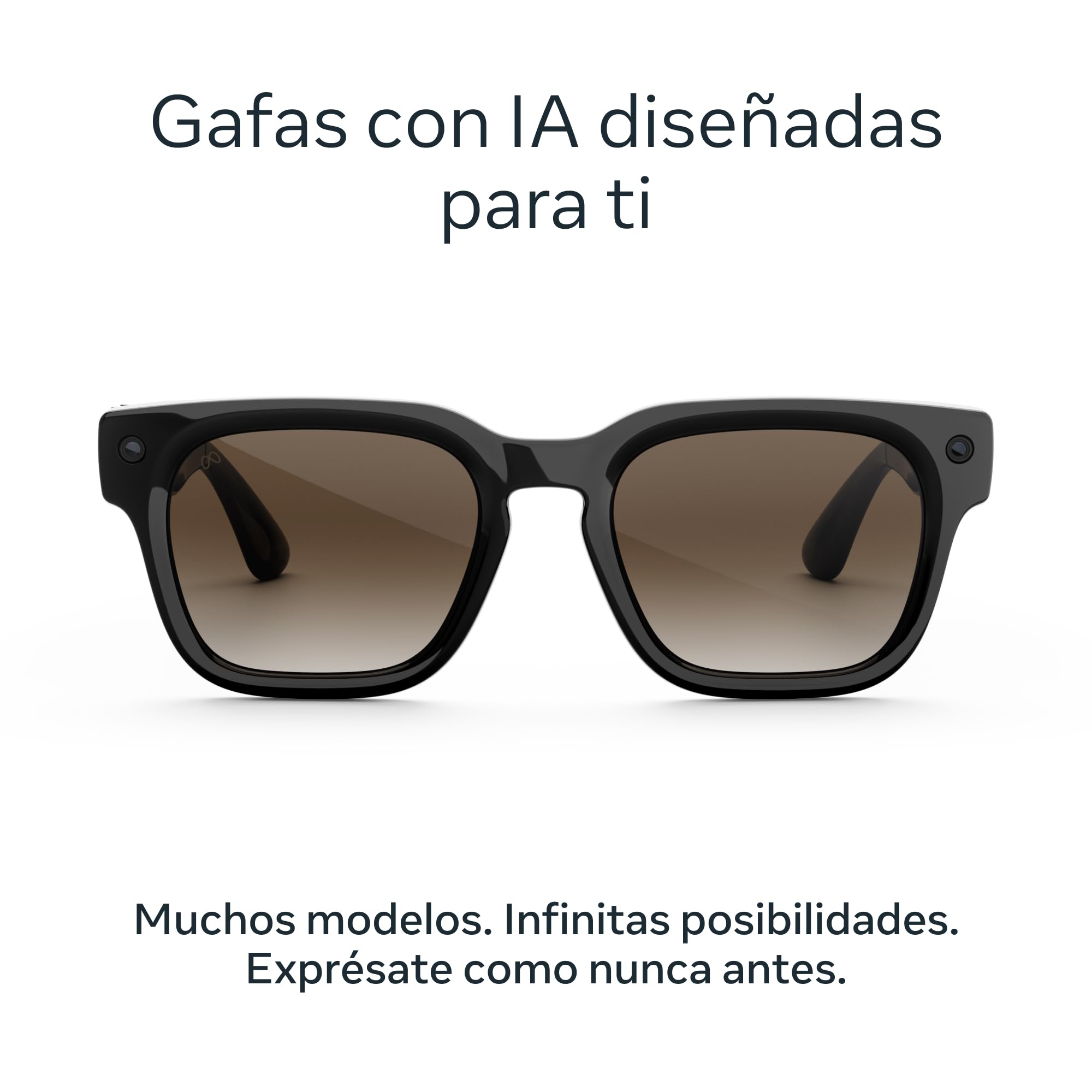 Meta Fury, Classic Black | Gafas con IA para mujeres y hombres AI, cámara de 12 MP, traducción en tiempo real — Resolución 3K HD — Más de 8 horas de batería — Lentes en marrón degradado