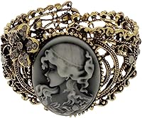 Vista 1 de Pulsera - Pulsera estilo camafeo en tono dorado - Kiki's Cameo Cuff, Resina Diamante de imitación