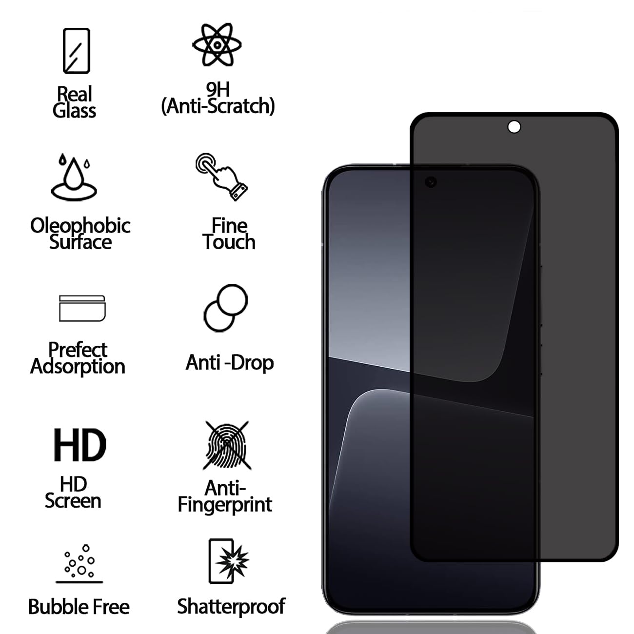 Pellicola Privacy In Vetro Ceramico Opaco Per Xiaomi Redmi 13C 5G – Antispy