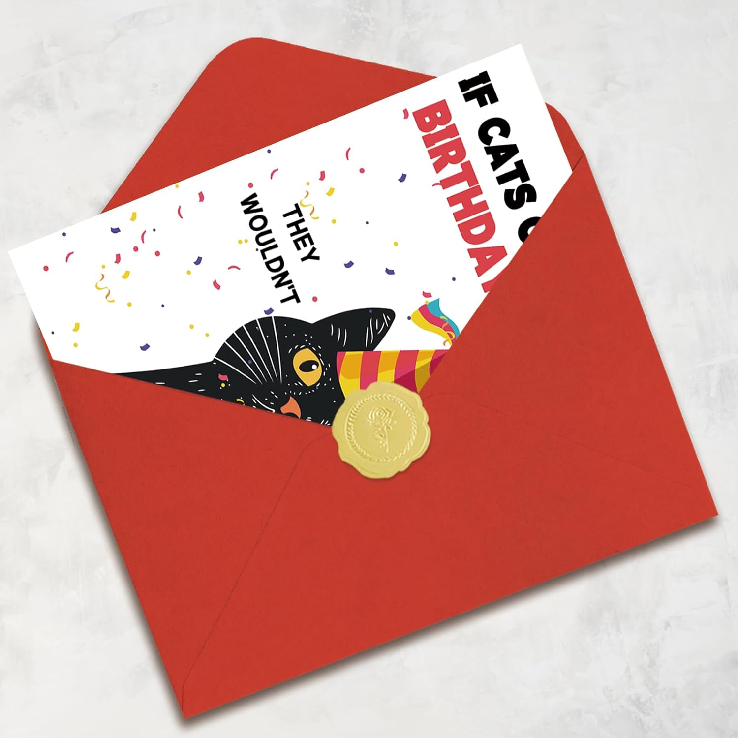 Funny Cat Birthday Card | Cat Mom or Dad Bday Cards for Husband, Wife, Friend, and Every Cats Lover - Image 5