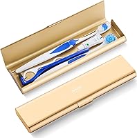 Vista 14 de Estuche de viaje para cepillo de dientes de aluminio, soporte portátil para cepillo de dientes, resistente contenedor manual para cepillo de dientes