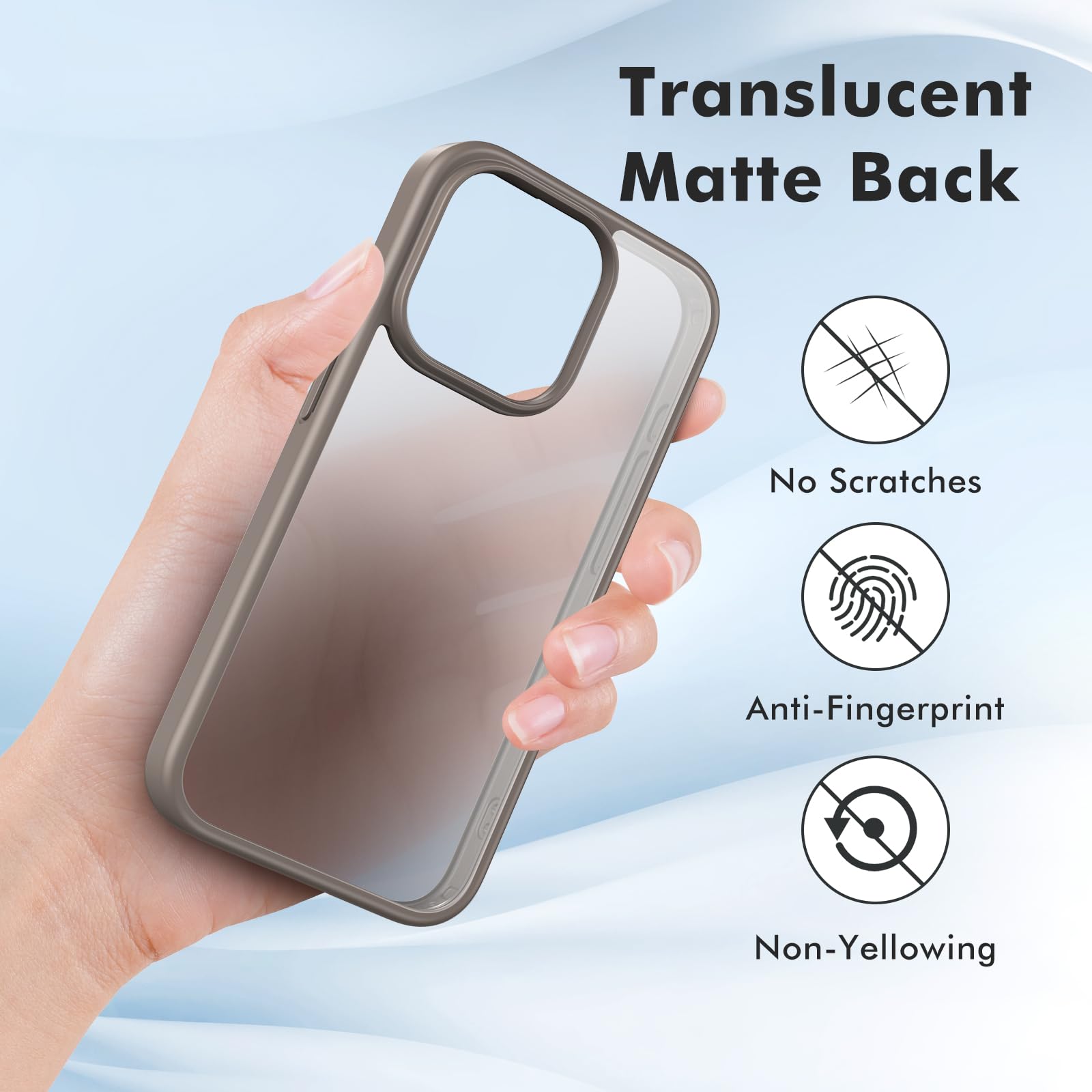 TIIXXA Matte Case for iPhone 15 Pro Case 6.7-Inch, Shockproof Drop Protection, Frosted Translucent Back Phone Cover - Image 3