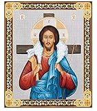 Needzo Christ Good Shepherd Icon Gold Foil 4 3/4 Inch, Wall Hanging With Stand