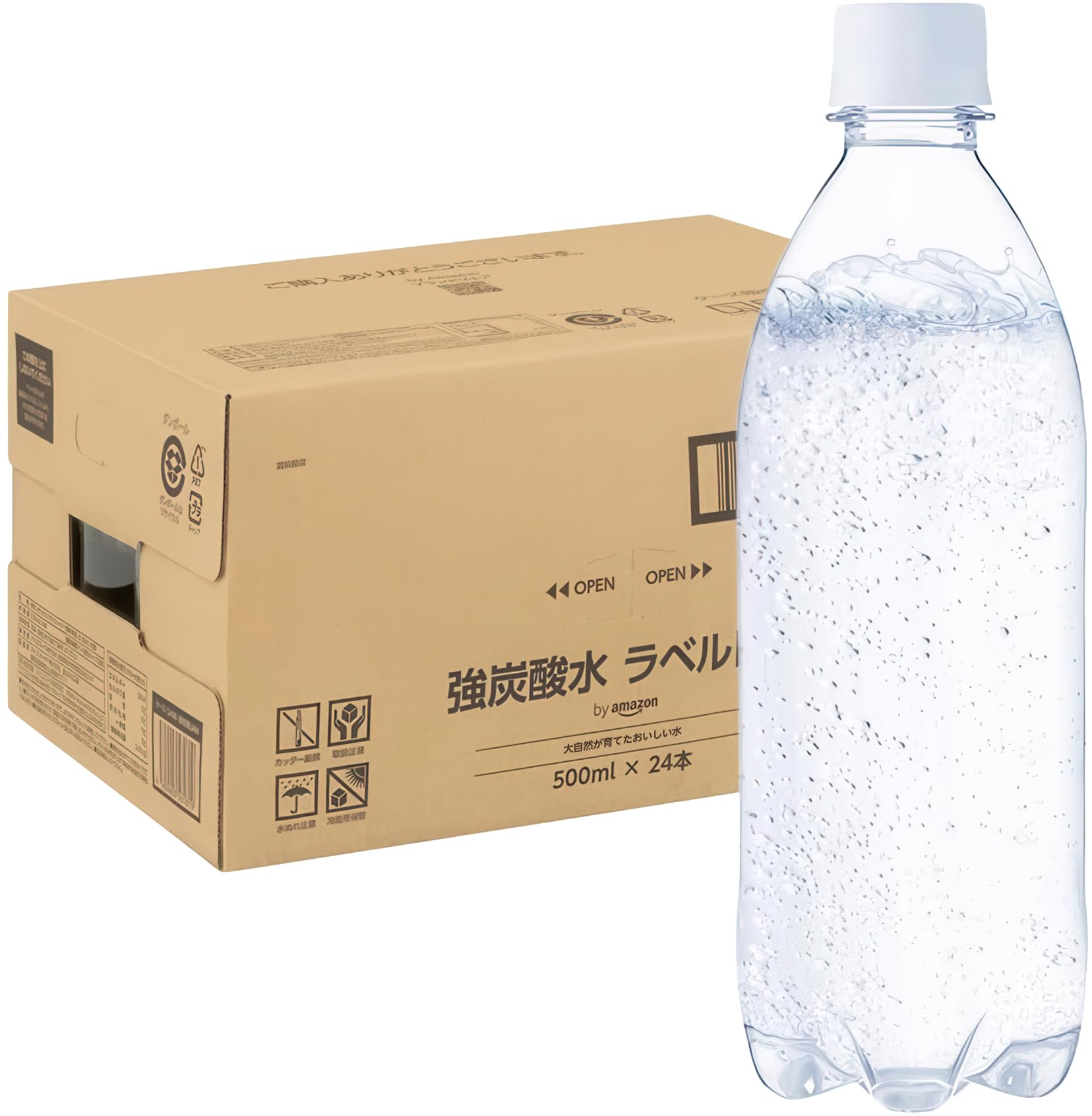IRIS OHYAMA ‎by Amazon 強炭酸水 ラベルレス 500ml 24本 ‎アイリスオーヤマの商品画像
