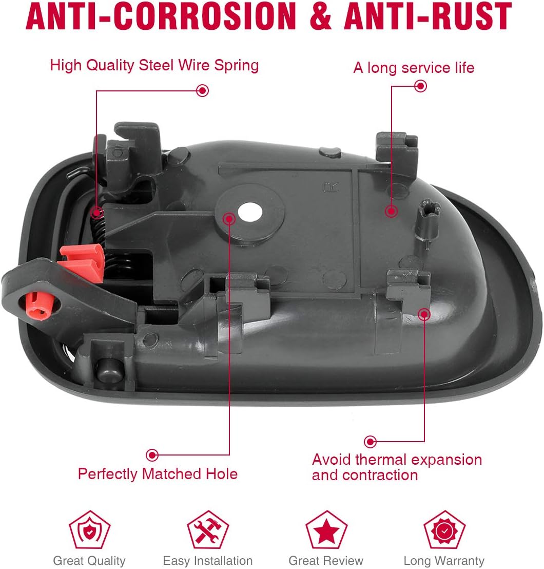 AUTEX 4pcs Left (Driver Side) Inner Interior + 4pcs Right (Passenger Side) Outer Exterior Door Handle Compatible with Prizm 1993 1994 1995 1996 1997