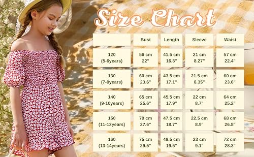 Teurkia Girls Summer Rompers Off Shoulder Floral Print Casual Beach Short Jumpsuits #TOP5