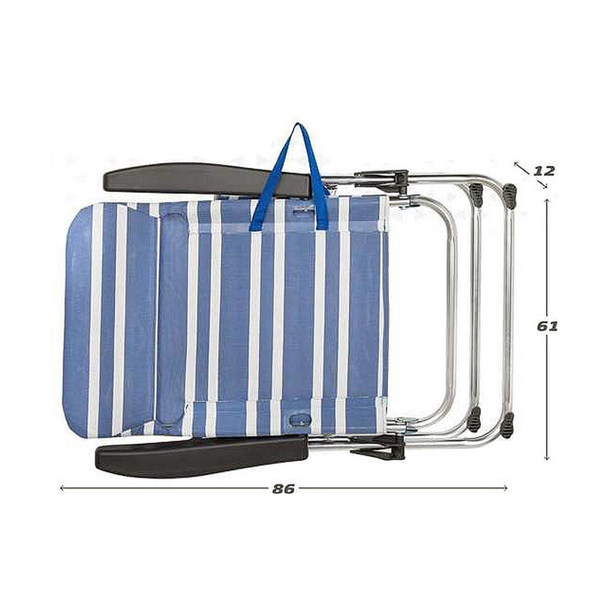 Sedia Spiaggia Pieghevole Aktive 5 Posizioni | Blu E Grigio | Alluminio Leggero | Portatile - Foto 14