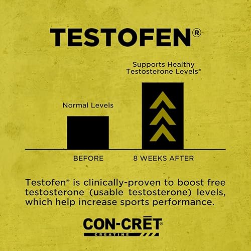 Miniatura 3 de CON-CRET + Prueba, CON-CRET creatina HCl patentada ahora con Testofen, aumenta los niveles de testosterona, 60 cápsulas
