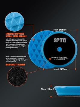 Polishing Pads, 5Pc 6 Inch 150mm Orbital Buffer Polisher Pads and 1Pc Microfiber Buffing Pads, Foam Polish Pad for Compounding, Polishing and Waxing, for 6''/150mm Backing Plate Car Polisher -TPPMIX