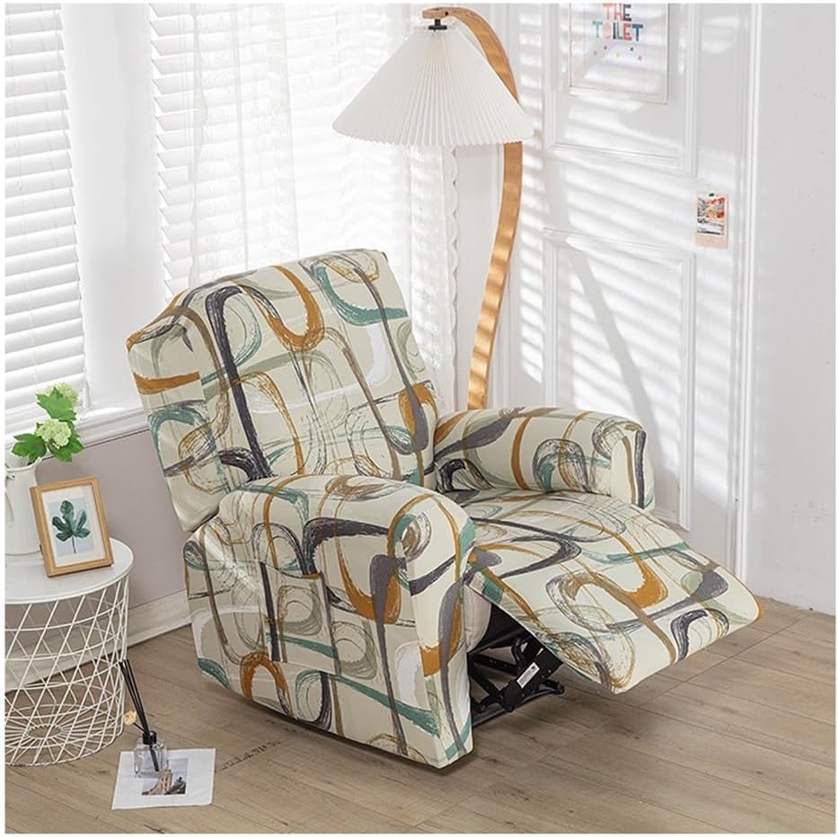 Recliner Slipcover Recliner Chair Cover 4-Pieces Lazyboy Recliner Covers Recliner Couch Covers Non Slip Reclining Slipcovers with Storage Pockets Furniture Protector for Living Room ( Color : #24 )