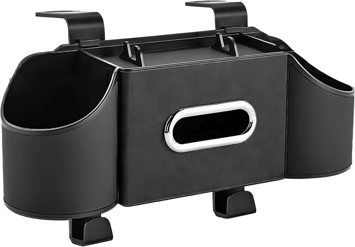 Excellent Car Rear Seat Planner Having Several Sections for Cups Phones and Accessories Robust and Secure Build Car Headrest Hook