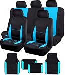 Flying Banner Combo Pack siège auto Couvre voiture Tapis de sol voiture camion SUV (Couvertures de siège + Tapis de sol, rose)
