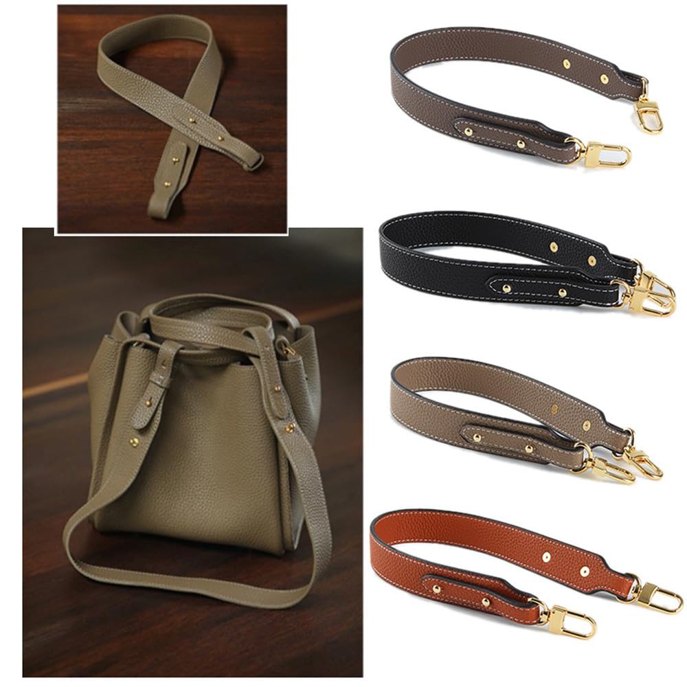 Gastinsave Purse Straps Replacement, Leather Handbag Crossbody Shoulder Strap Adjustable For Longchamp Bag Women (Brown Gold