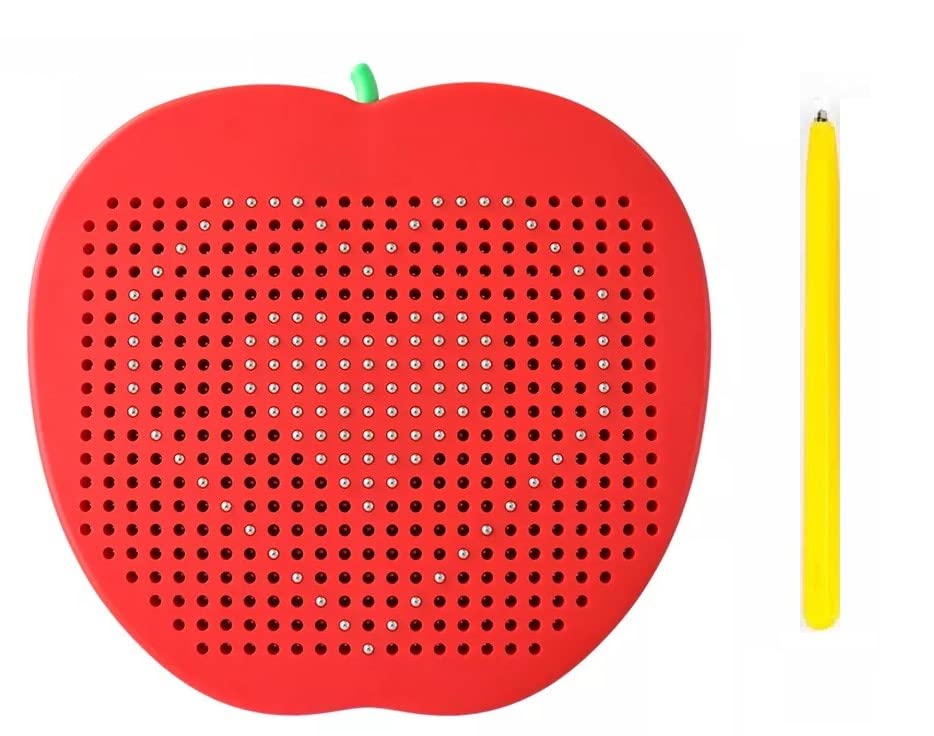 Invite Enterprise Magnetic Apple Shape Drawing Board Educational Toy - Sketch Pad for Kids, Draw Freely Doodle Pad with Magnetic Balls for 3+ Kids (Random Color Dispatch) (Small) - Multicolor