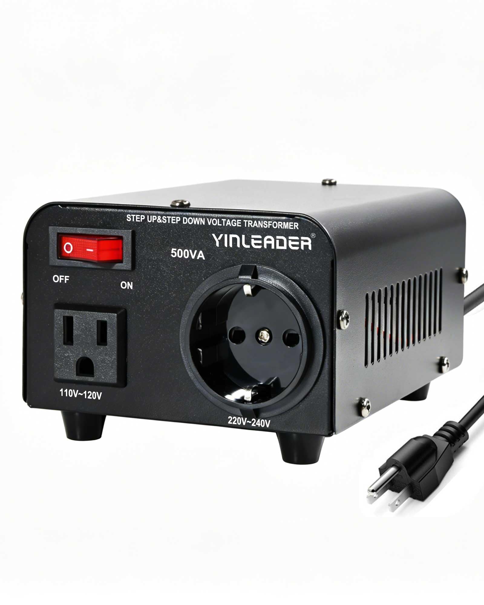 Yinleader 110v to 220v European Voltage Converter Transformer 500W