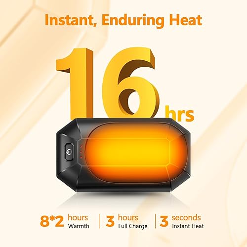 Miniatura 4 de Paquete de 2 calentadores de manos recargables, calentador de manos eléctrico reutilizable, calentadores de manos USB, para exteriores, interiores,