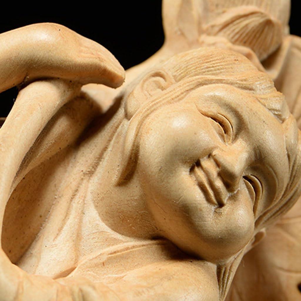 Desktop Decoration Carved Wood Ornaments Solid Wood Handle Pieces Home Decor Car Interior Jewelry Living Room Crafts Sculptures Home Decor