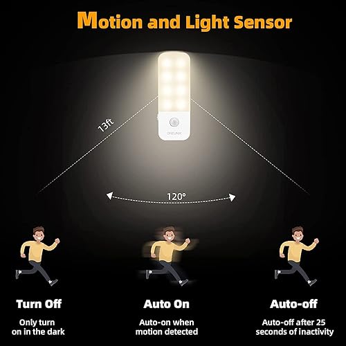 Vista 4 de Luces nocturnas con sensor de movimiento, luz recargable con sensor de movimiento para interiores, sensor de atardecer a abajo, luces de gabinete